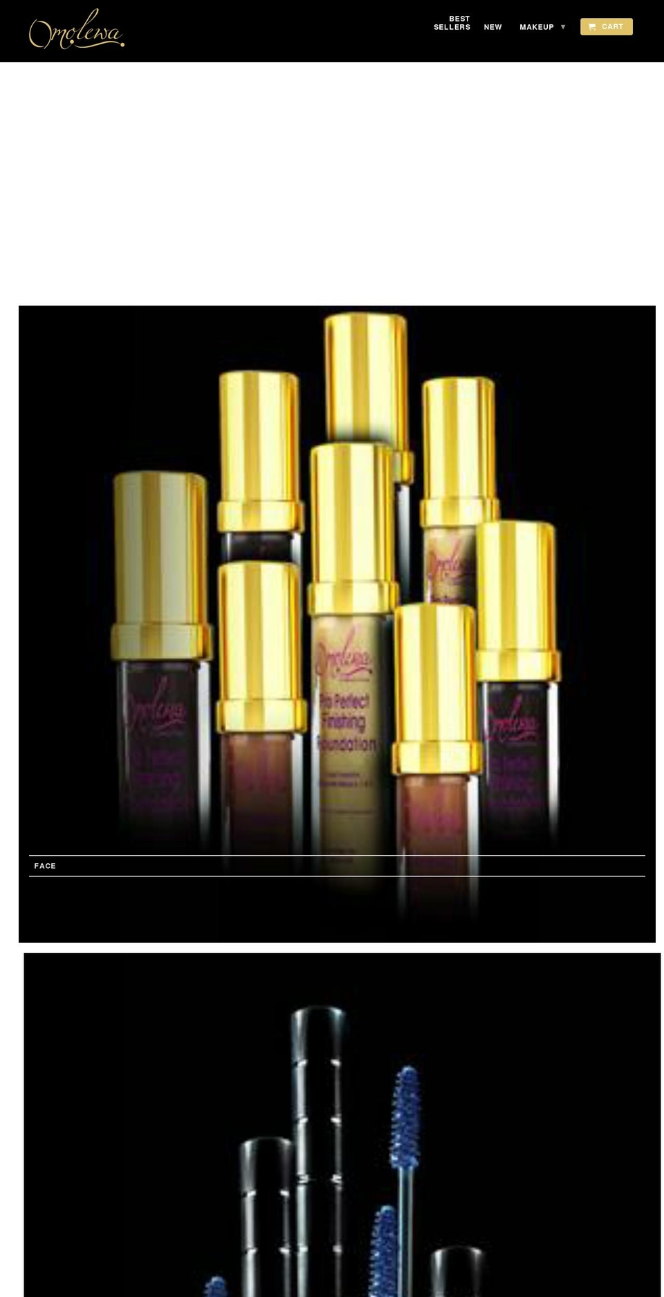 omolewamakeup.com shopify website screenshot