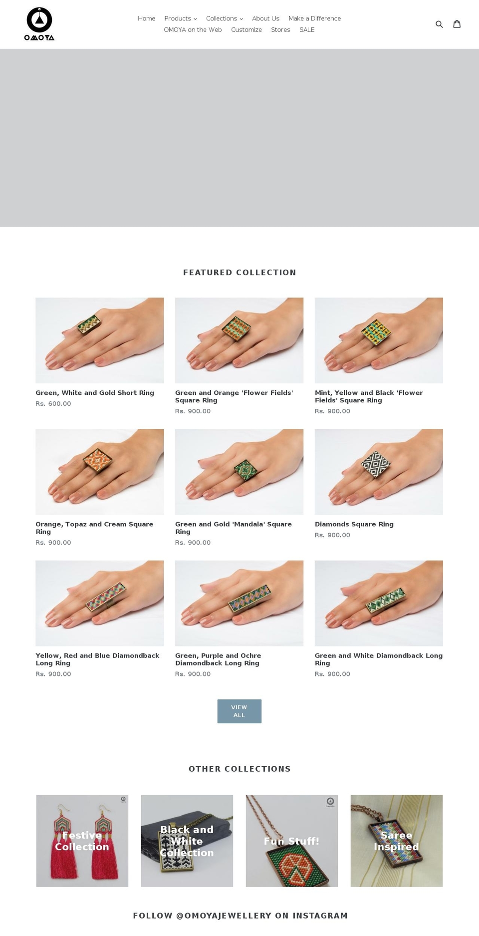 omoyajewellery.in shopify website screenshot