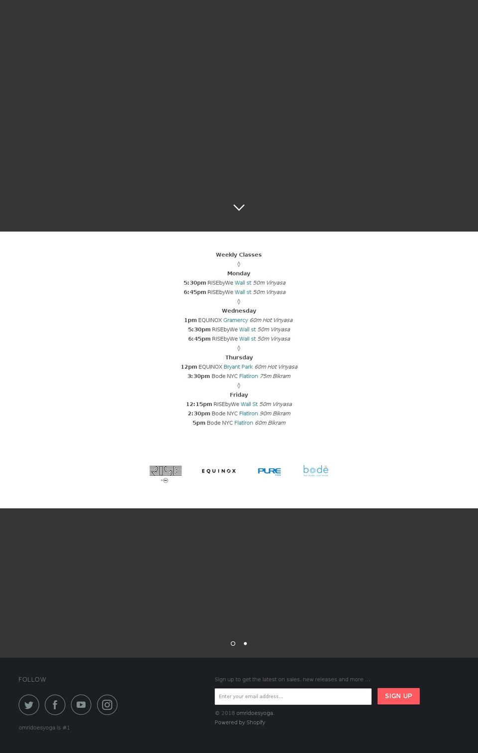 omridoesyoga.com — Shopify storefront screenshot
