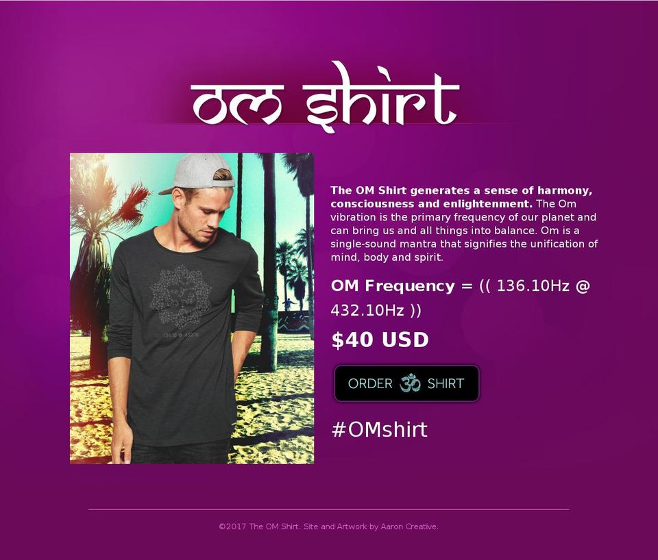 omshirt.com shopify website screenshot