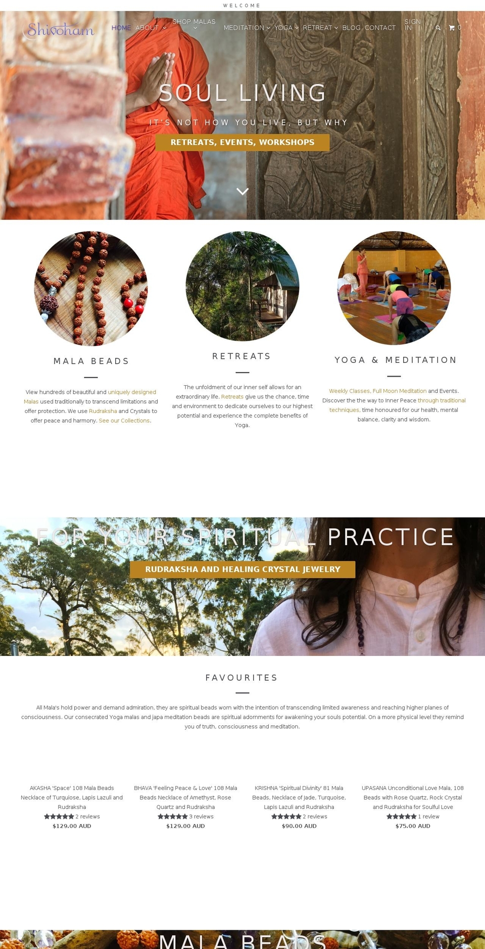 omshivoham.com shopify website screenshot