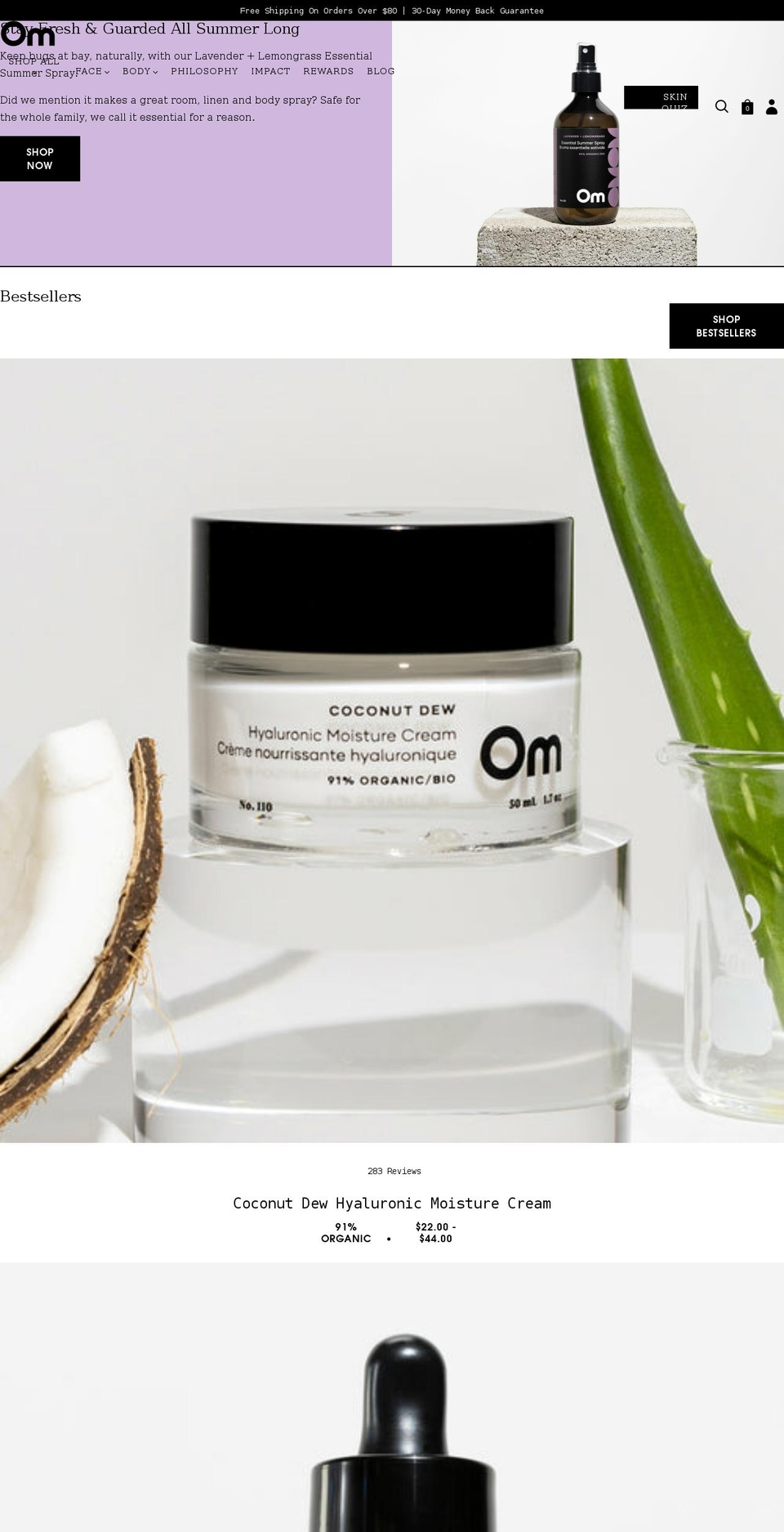 omskin.com shopify website screenshot