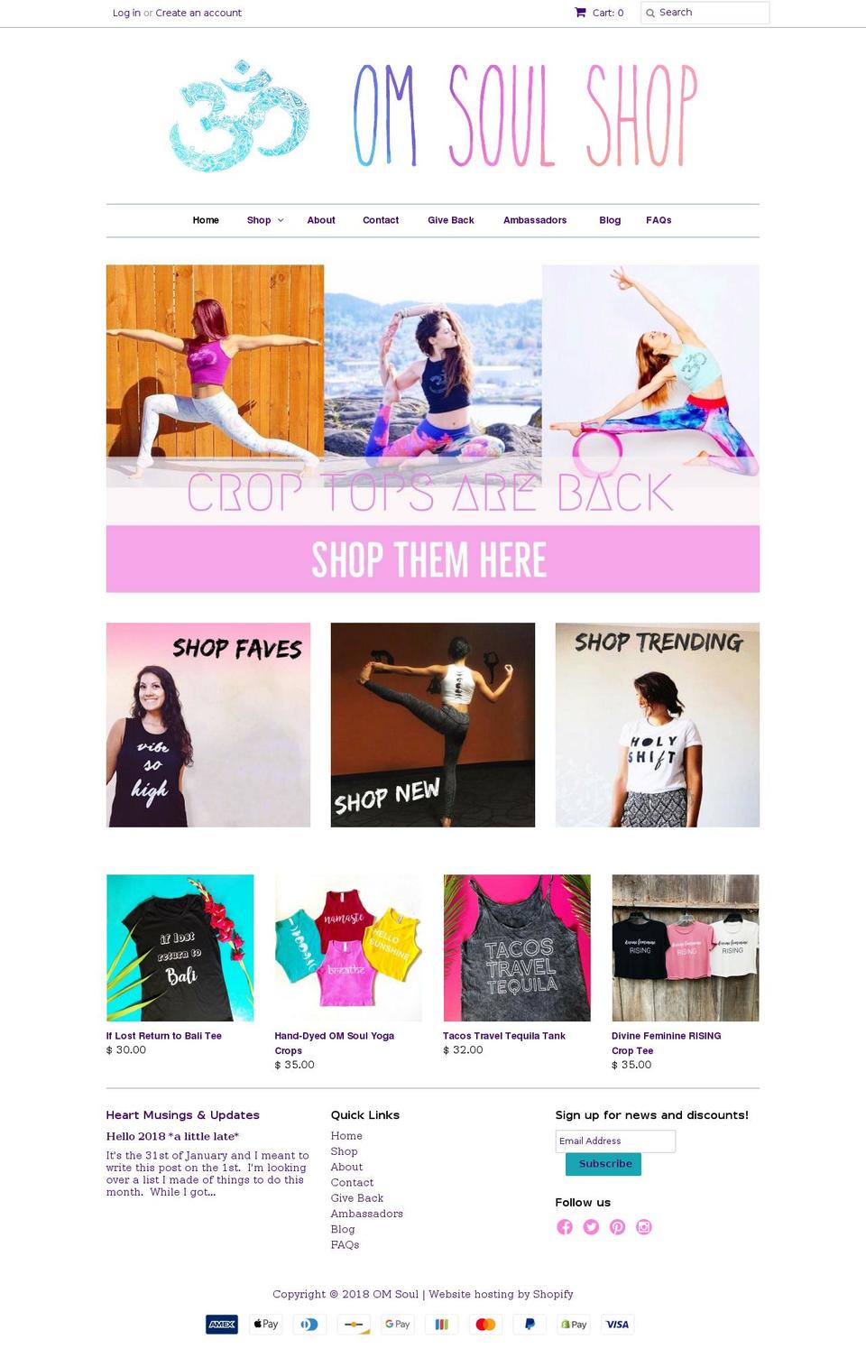 omsoulshop.com shopify website screenshot