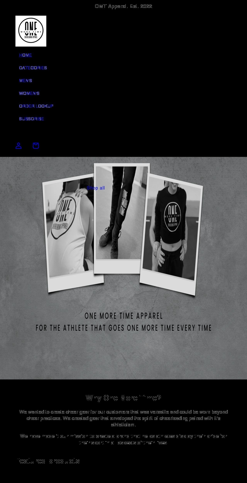 omtapparel.com shopify website screenshot