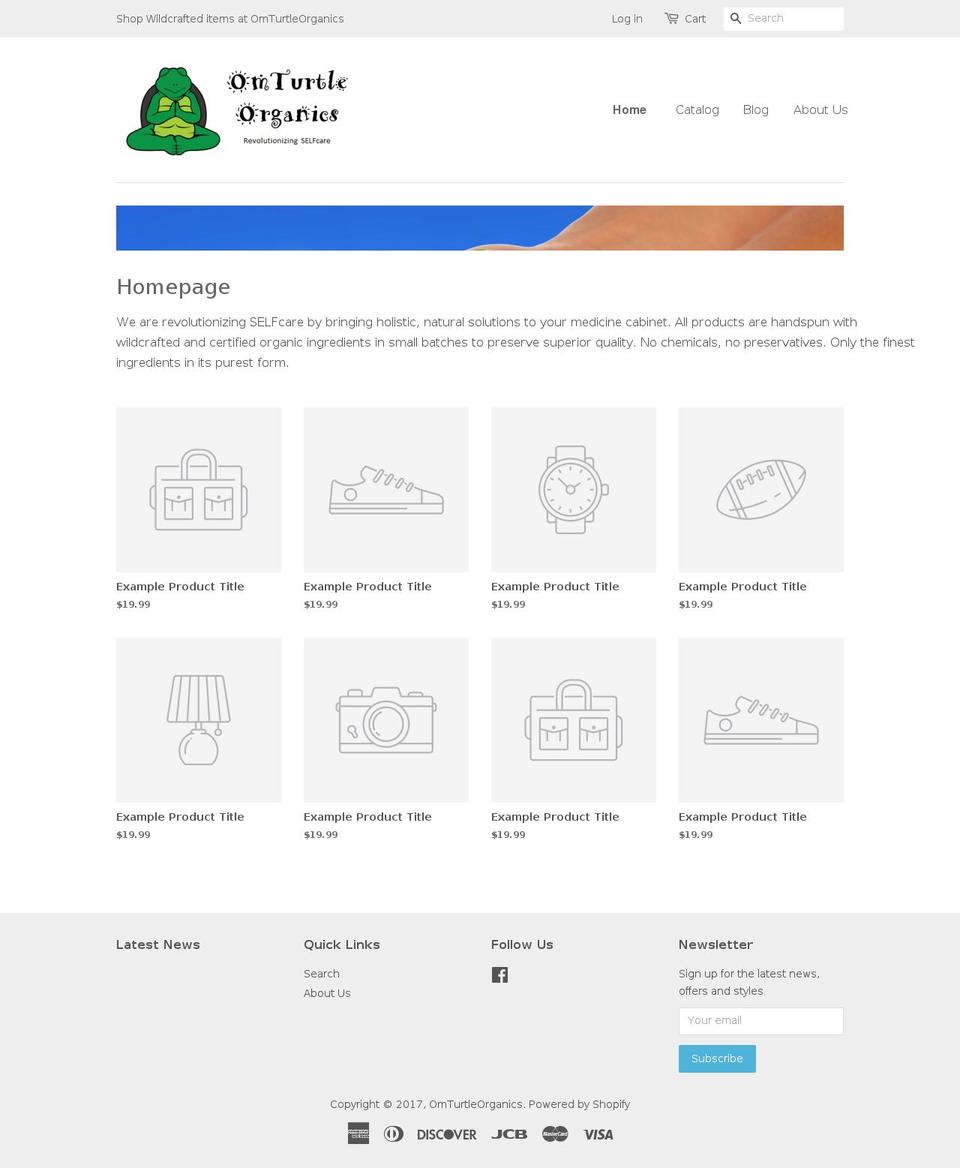 omturtleorganics.com shopify website screenshot