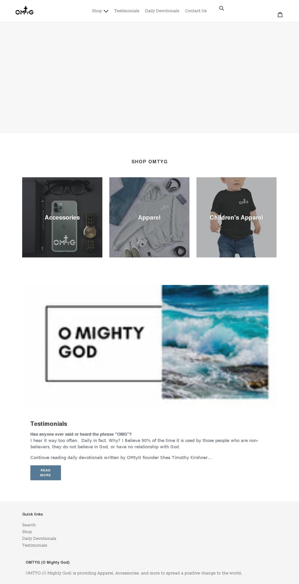 omtyg.com shopify website screenshot