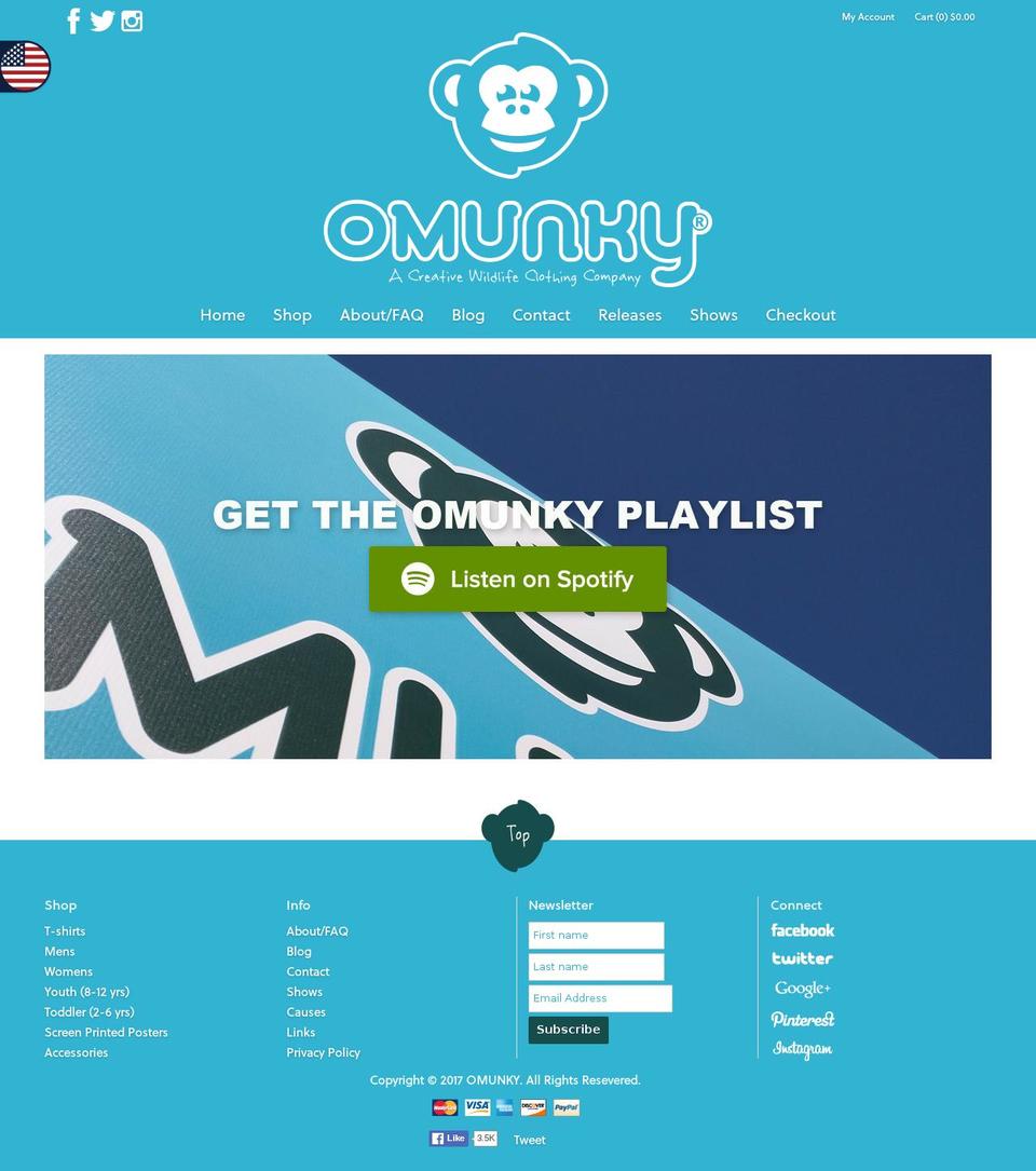 omunky.com shopify website screenshot