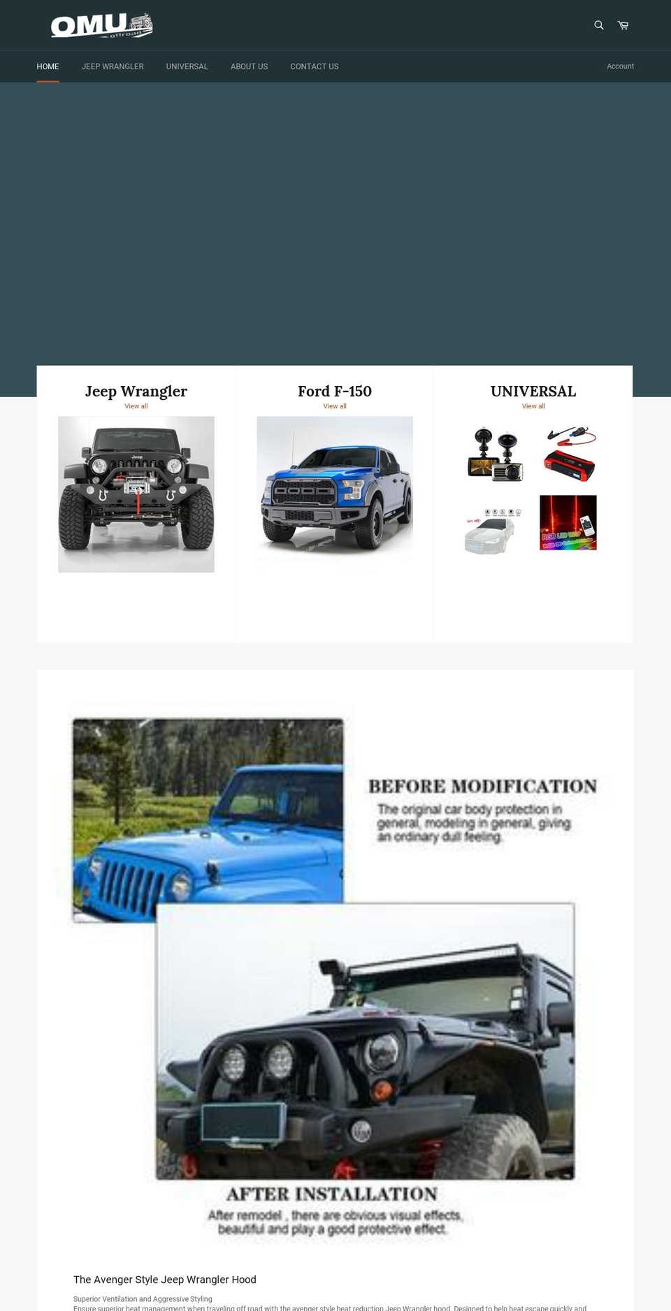 omuoffroad.com — Shopify storefront screenshot