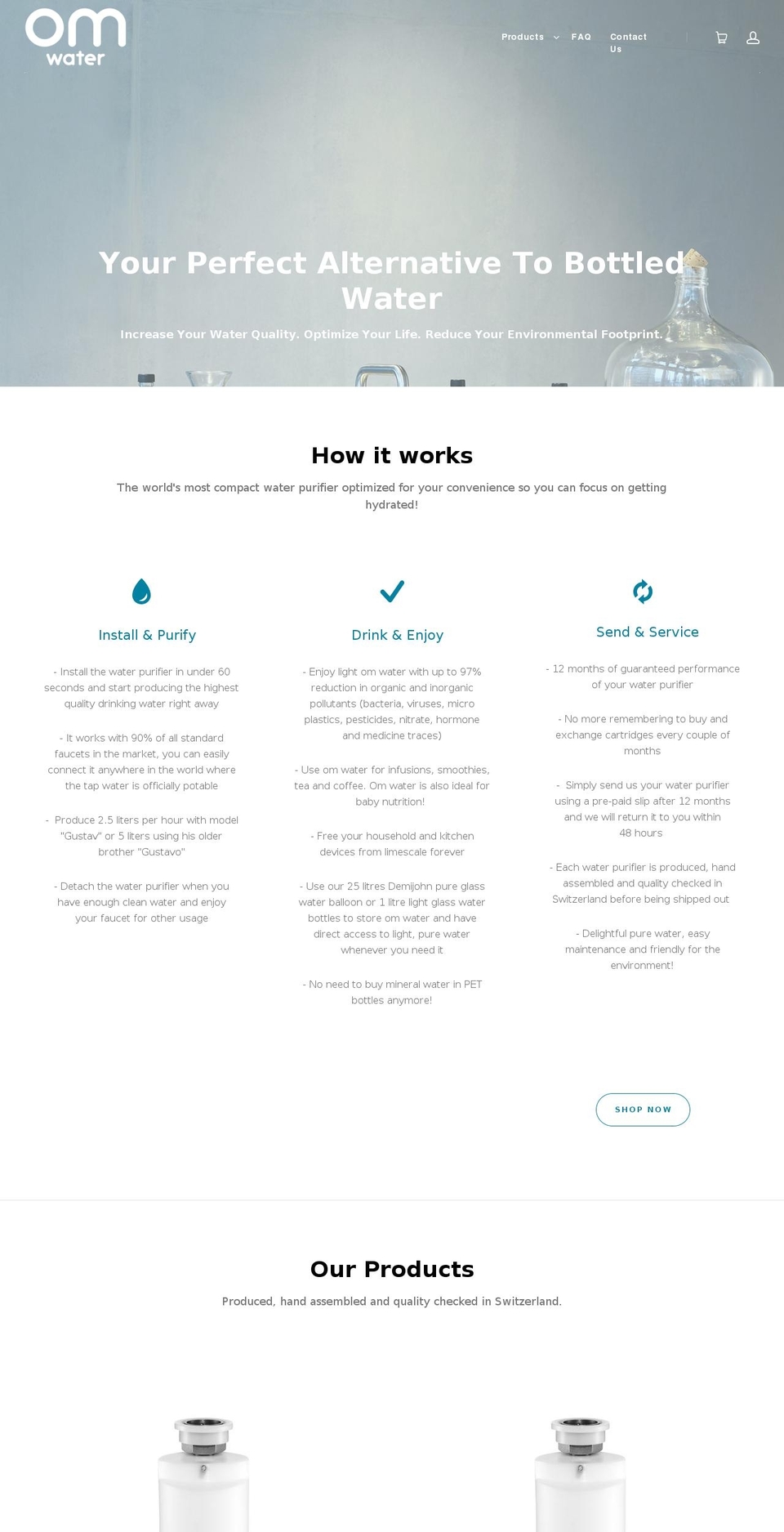 omwater.com — Shopify storefront screenshot
