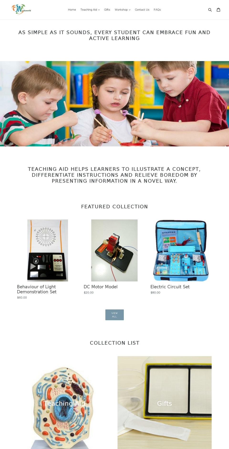 omyeduworld.com — Shopify storefront screenshot