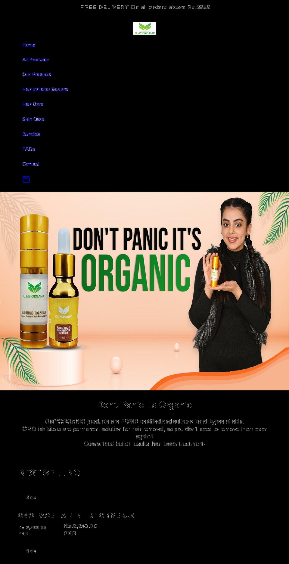 omyorganic.com shopify website screenshot