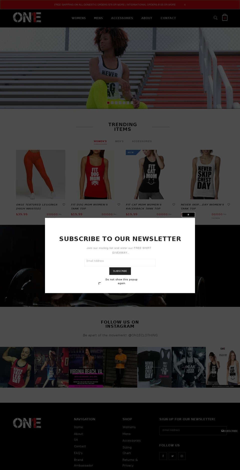 on1eclothing.com shopify website screenshot