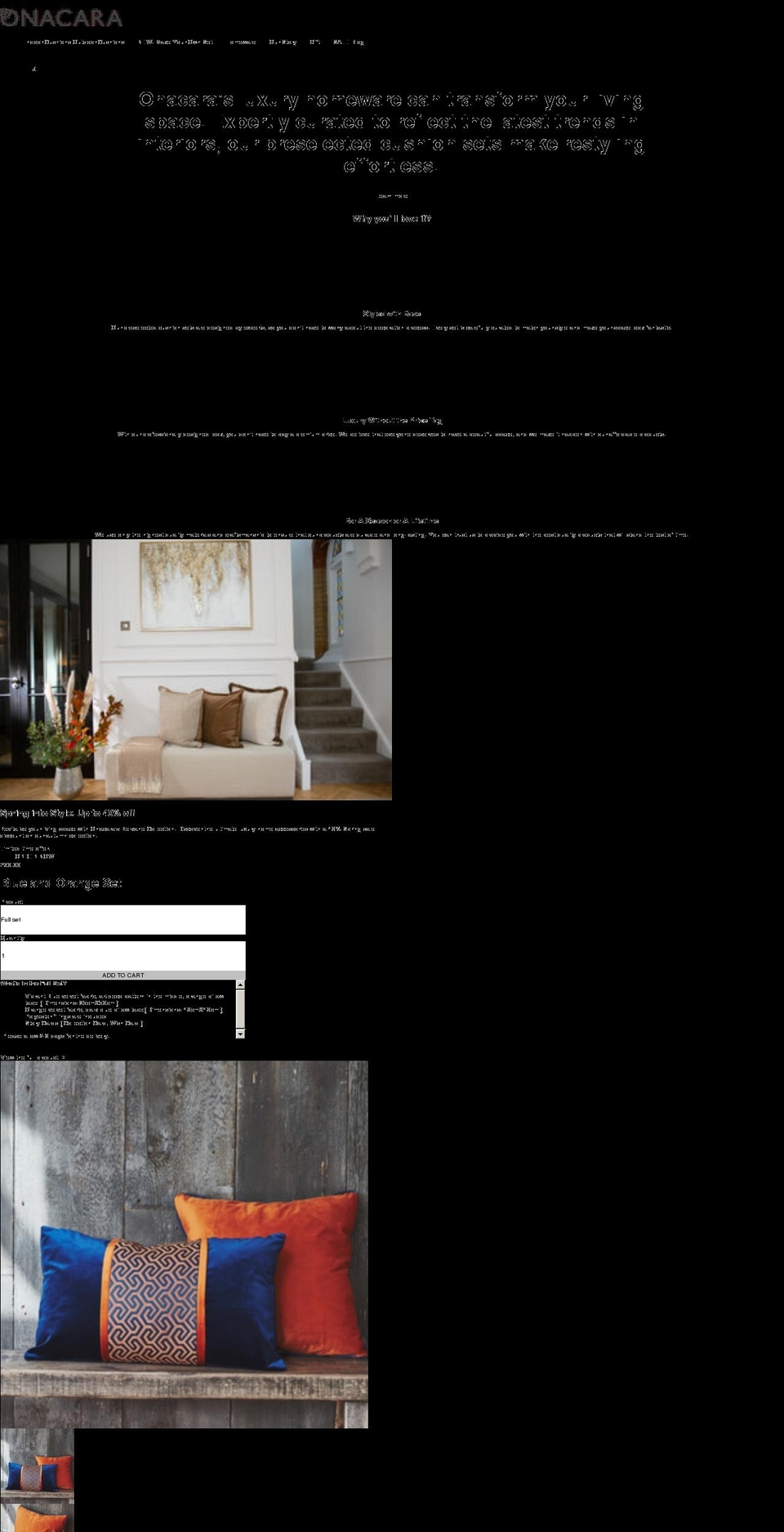 onacara.com shopify website screenshot