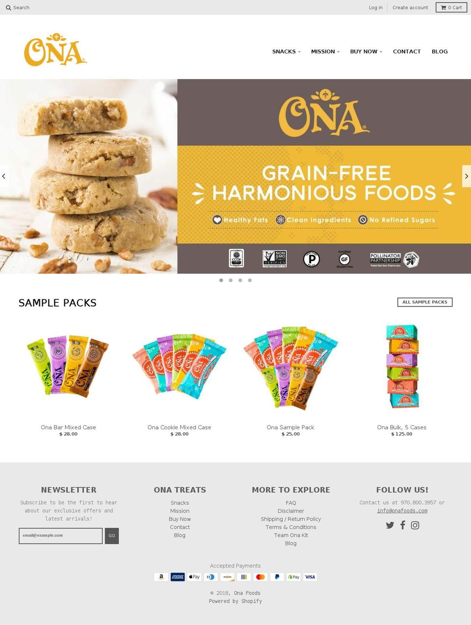 onafoods.com — Shopify storefront screenshot