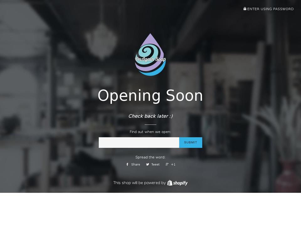 onagainsoap.com shopify website screenshot