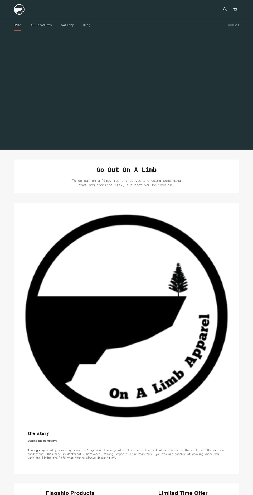 onalimbapparel.com shopify website screenshot