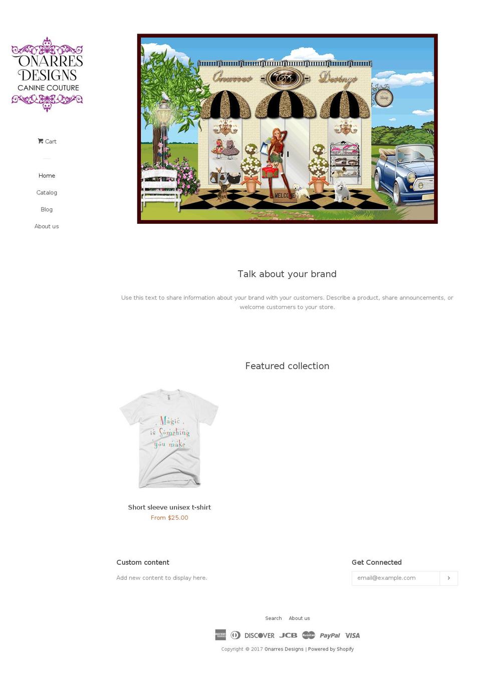 onarresdesigns.com shopify website screenshot