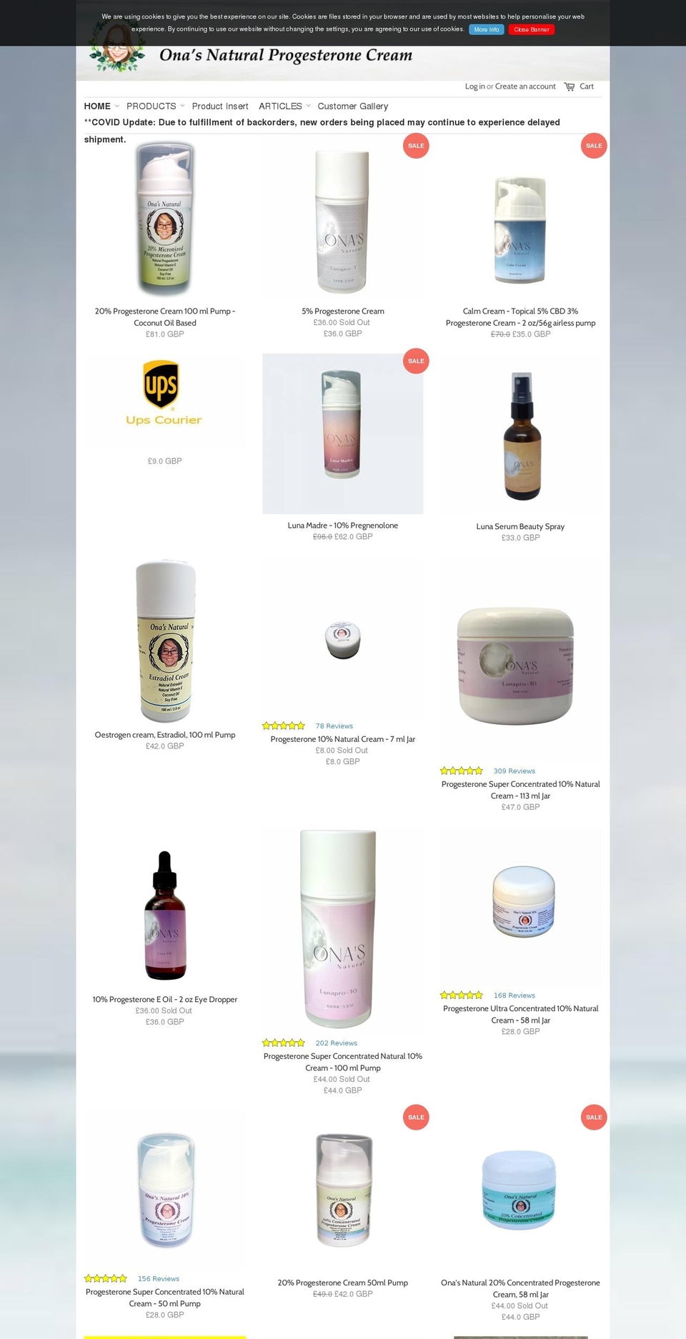 onasnatural.uk shopify website screenshot