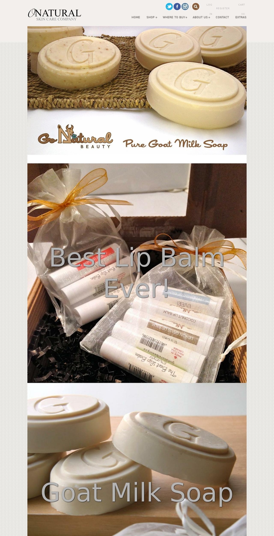 onaturalskincare.com — Shopify storefront screenshot