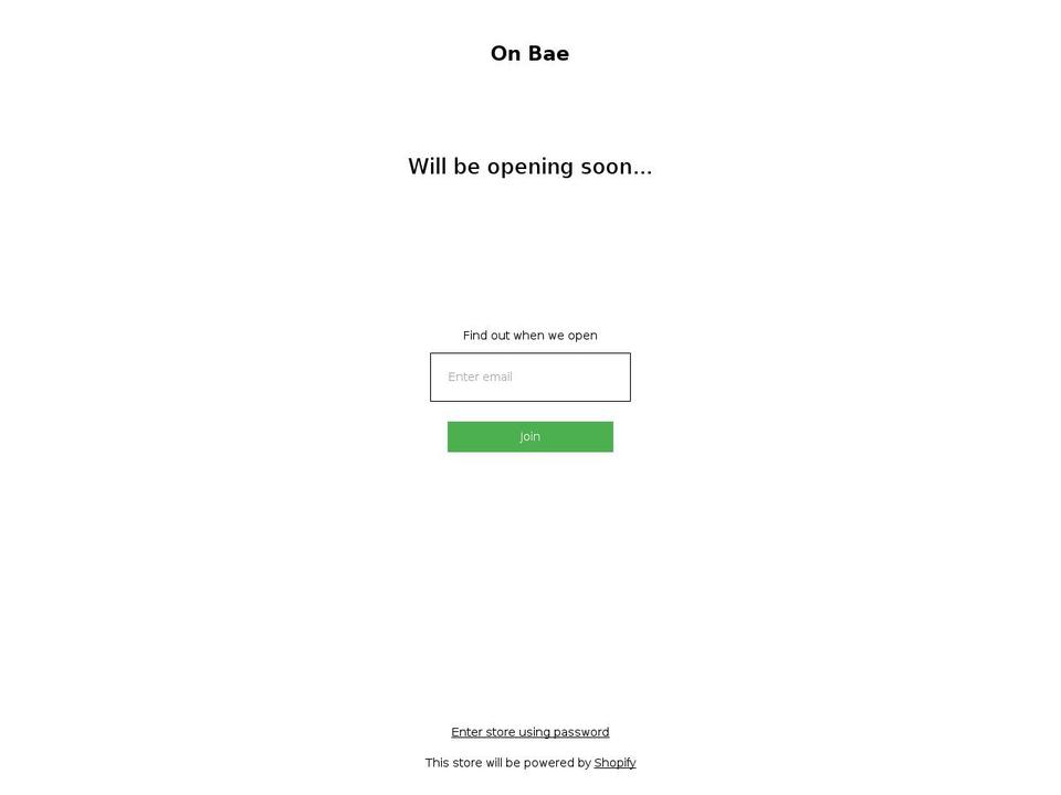 onbae.com — Shopify storefront screenshot