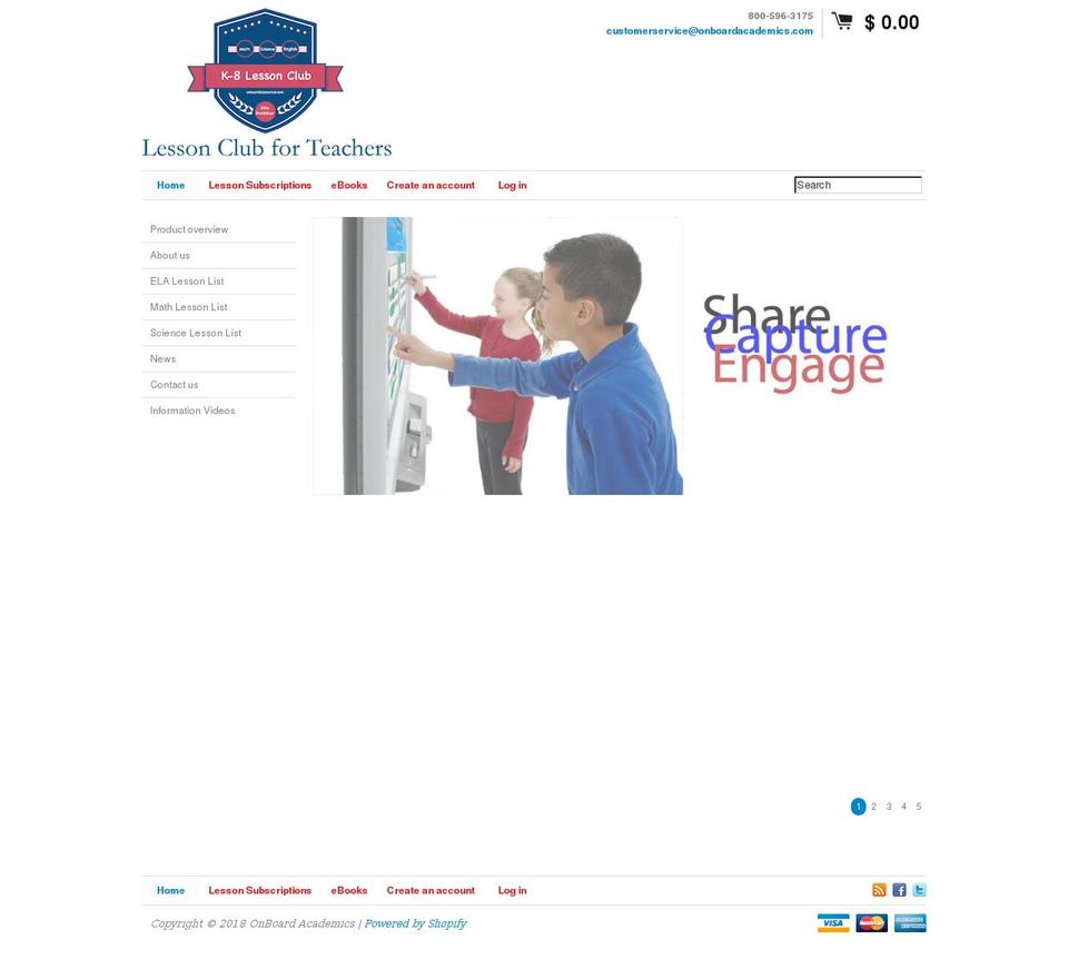 onboardlessonclub.com — Shopify storefront screenshot