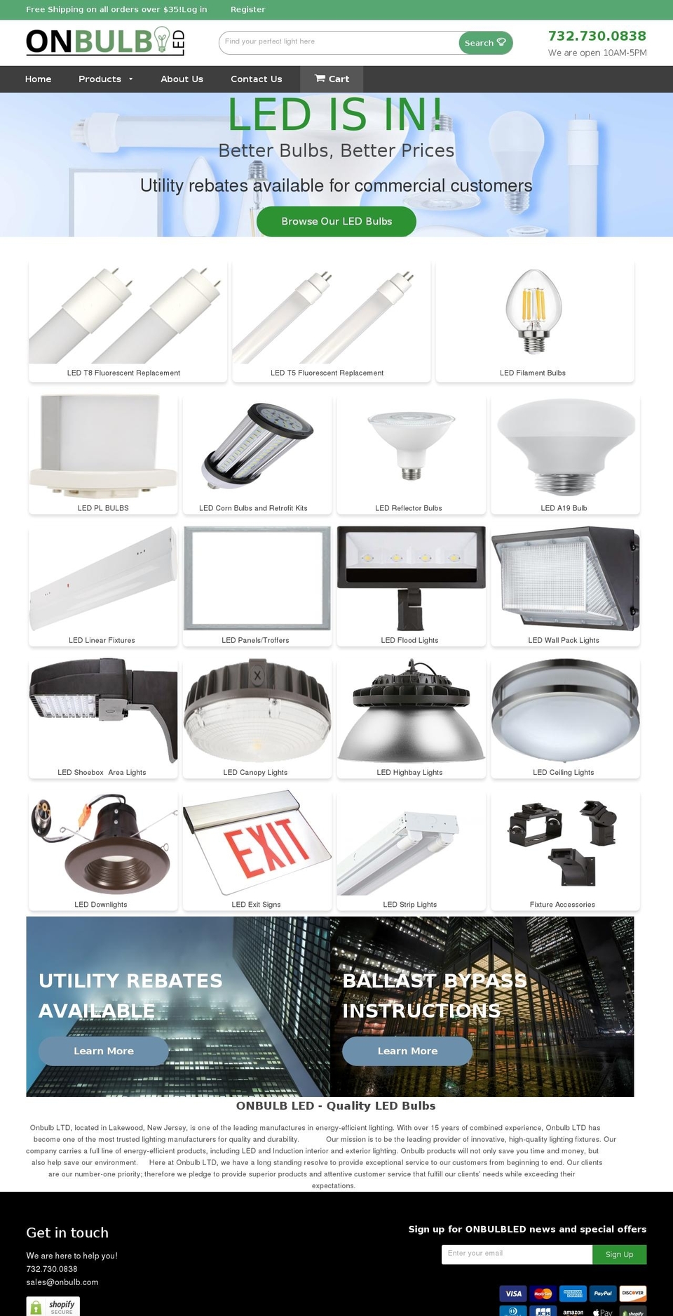 onbulb.com shopify website screenshot