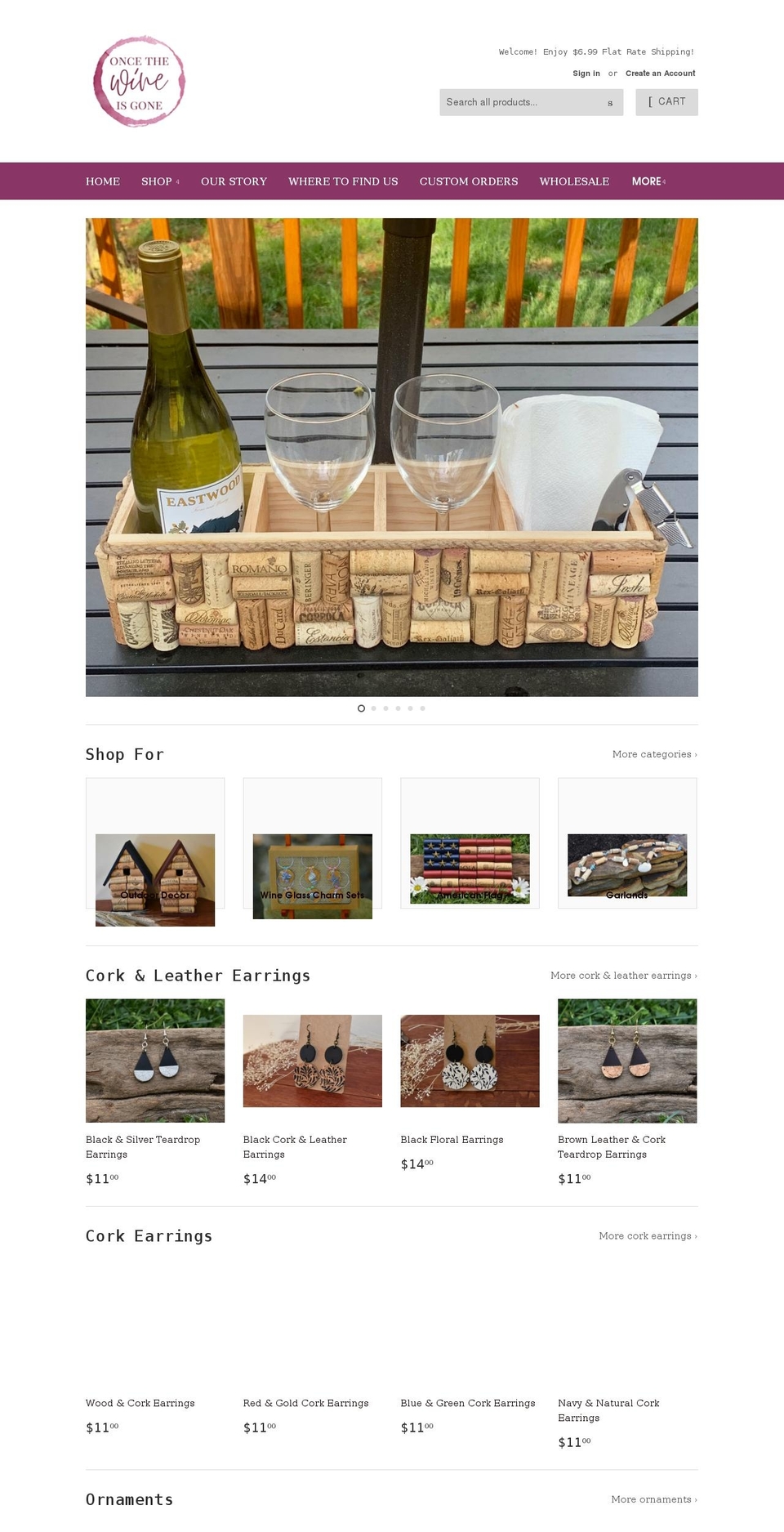 oncethewineisgone.com shopify website screenshot