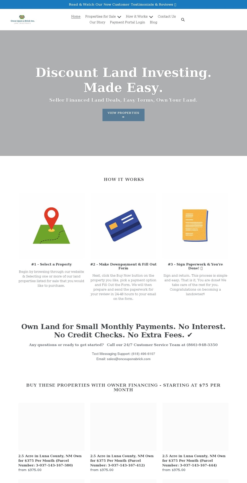 onceuponabrick.com shopify website screenshot
