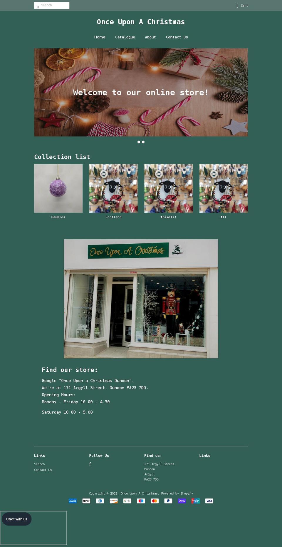onceuponachristmas.co.uk shopify website screenshot