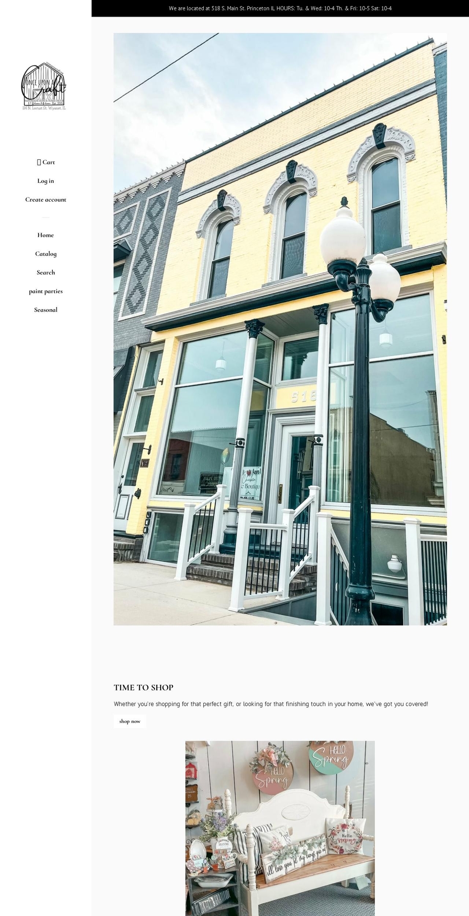 onceuponacraft.org shopify website screenshot