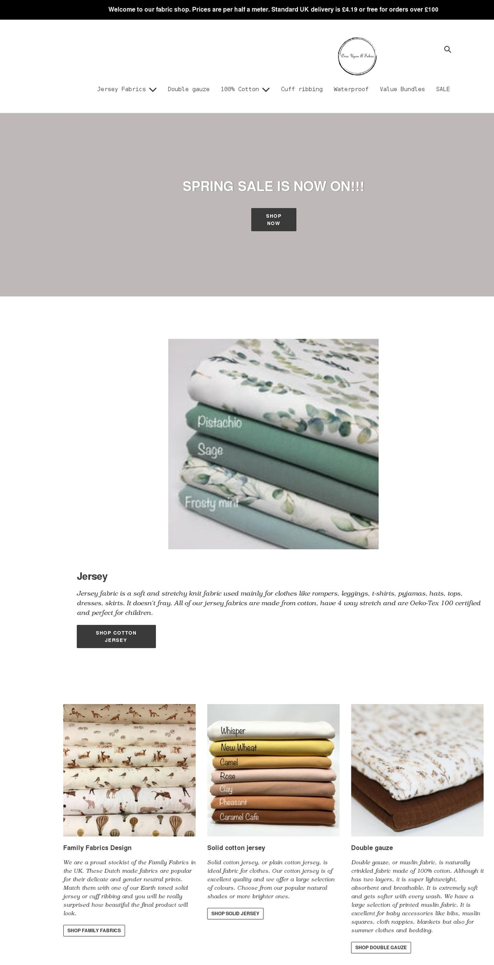 onceuponafabric.co.uk shopify website screenshot