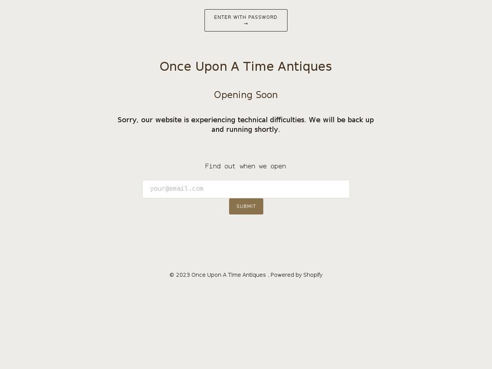 onceuponatimeantiquesla.com shopify website screenshot