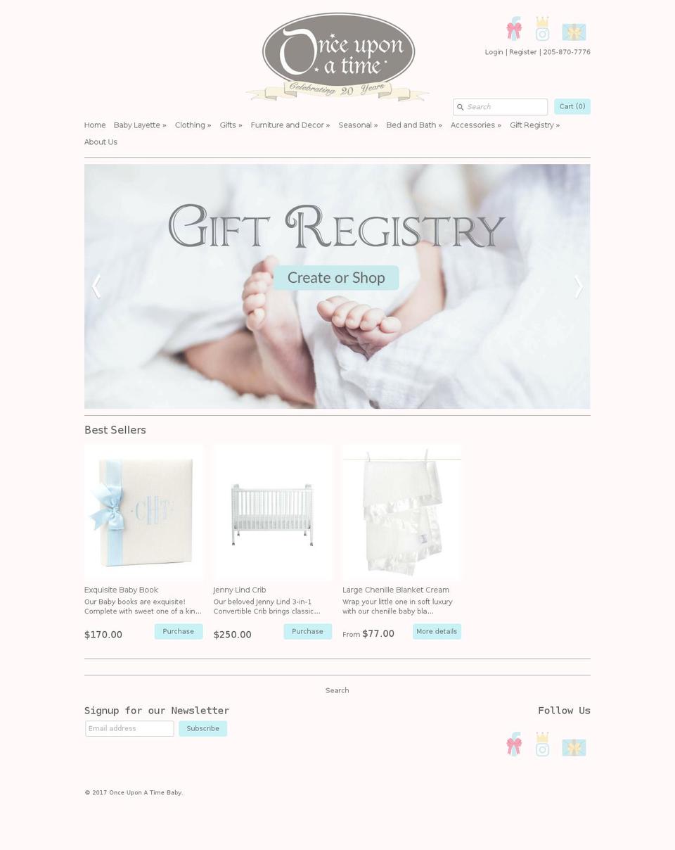 onceuponatimebaby.com shopify website screenshot