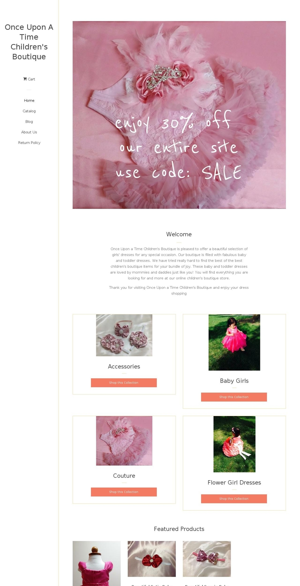 onceuponatimechildrensboutique.com shopify website screenshot