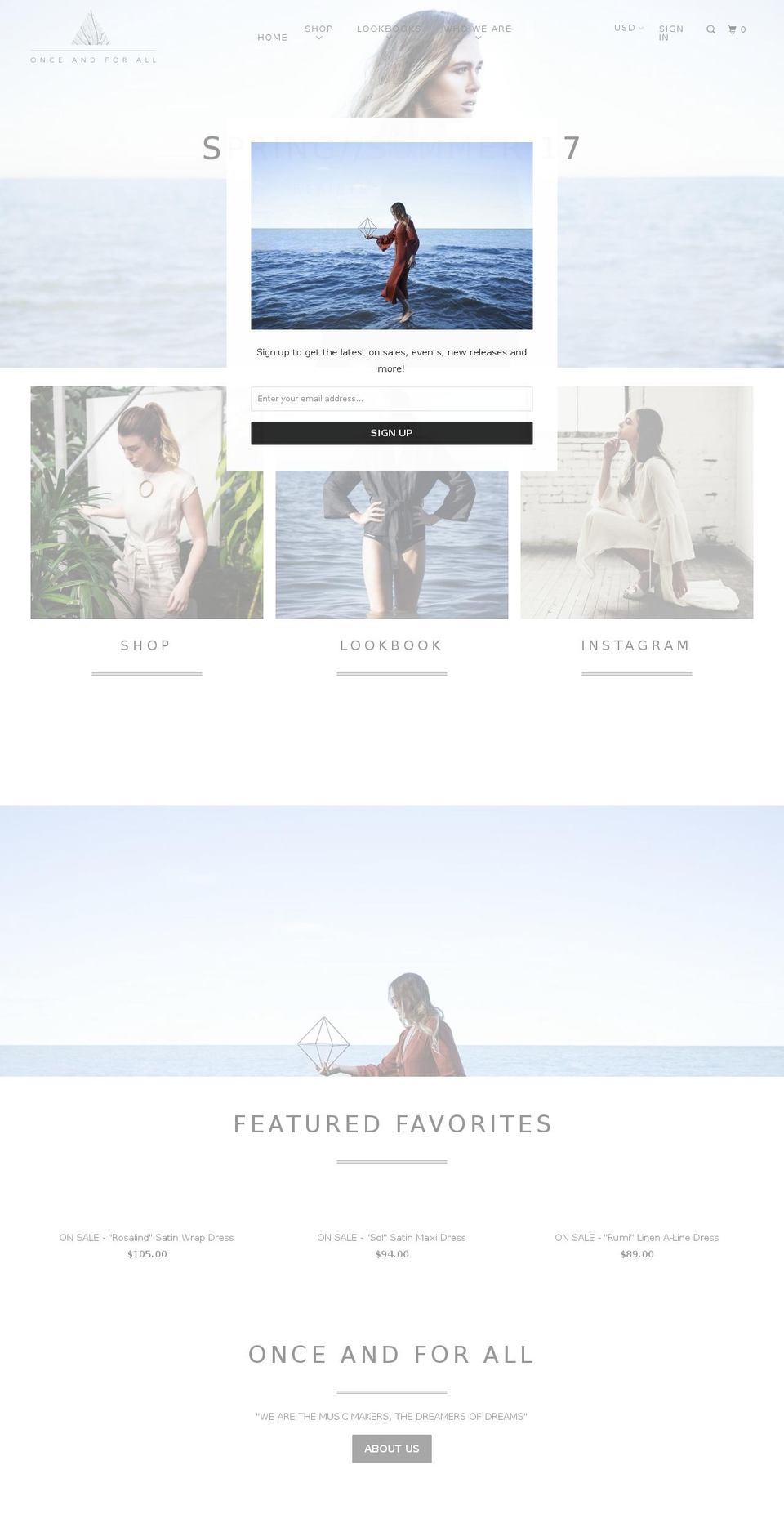oncevintage.com — Shopify storefront screenshot