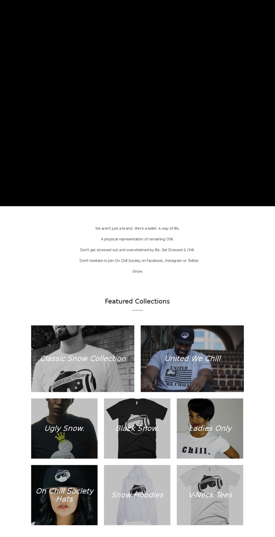 onchillsociety.com shopify website screenshot