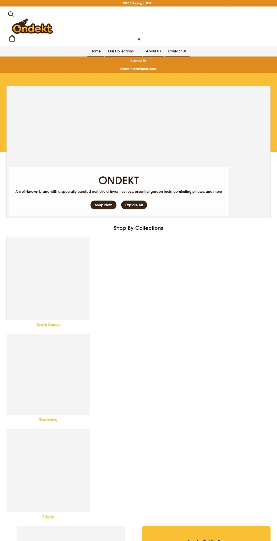 ondekt.com shopify website screenshot