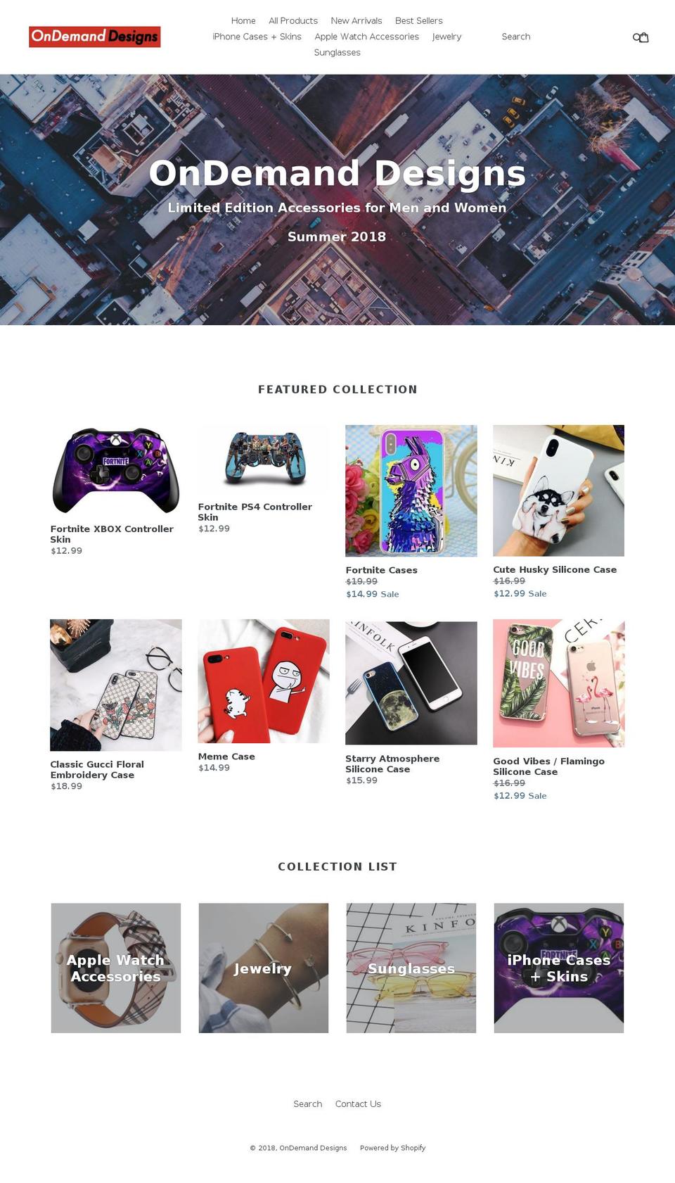 ondemanddesigns.com — Shopify storefront screenshot