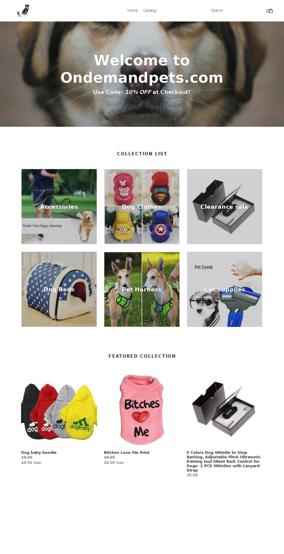 ondemandpets.com — Shopify storefront screenshot