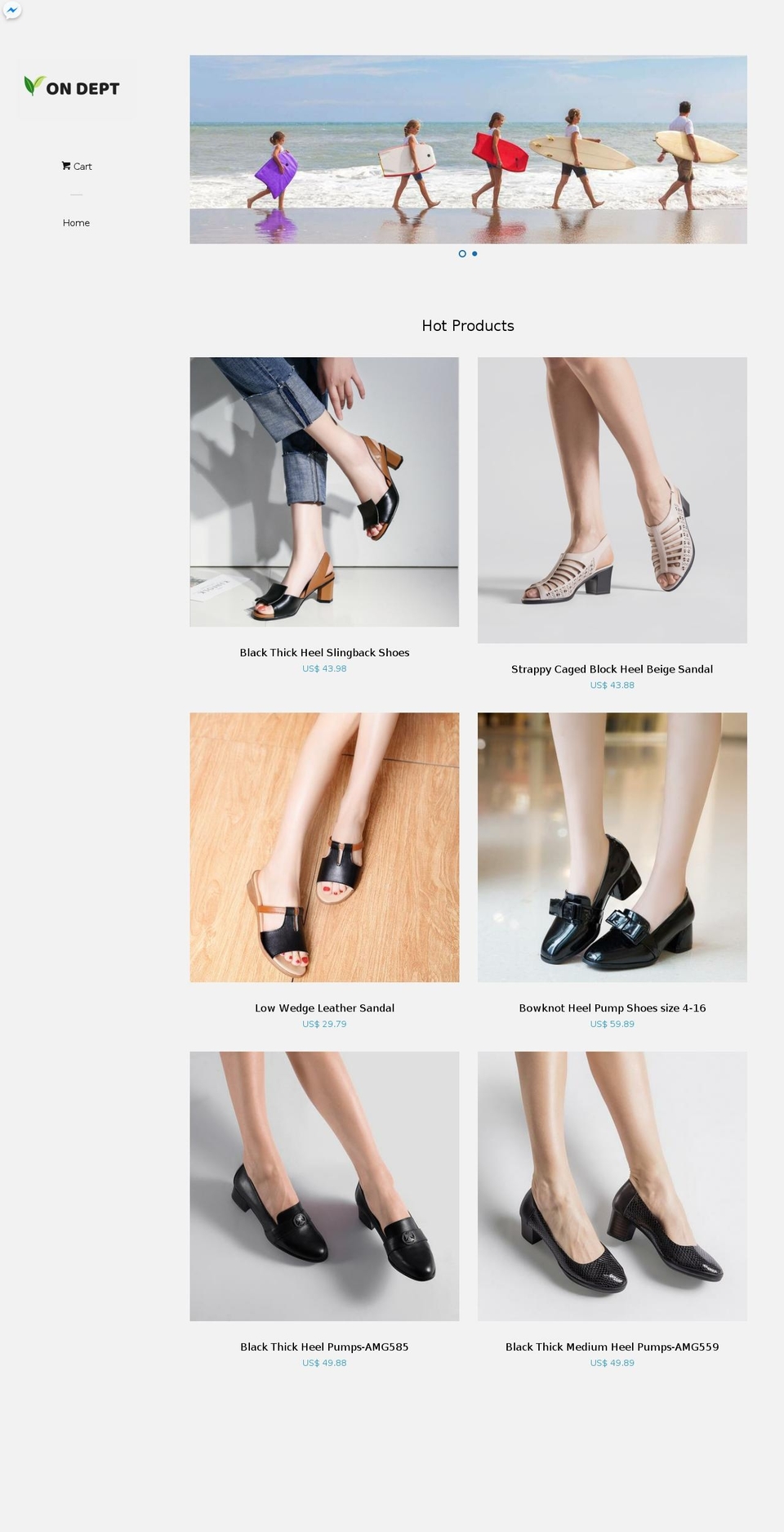 ondept.com — Shopify storefront screenshot