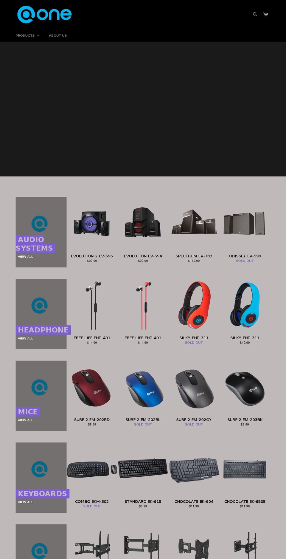 one-accessories.com — Shopify storefront screenshot