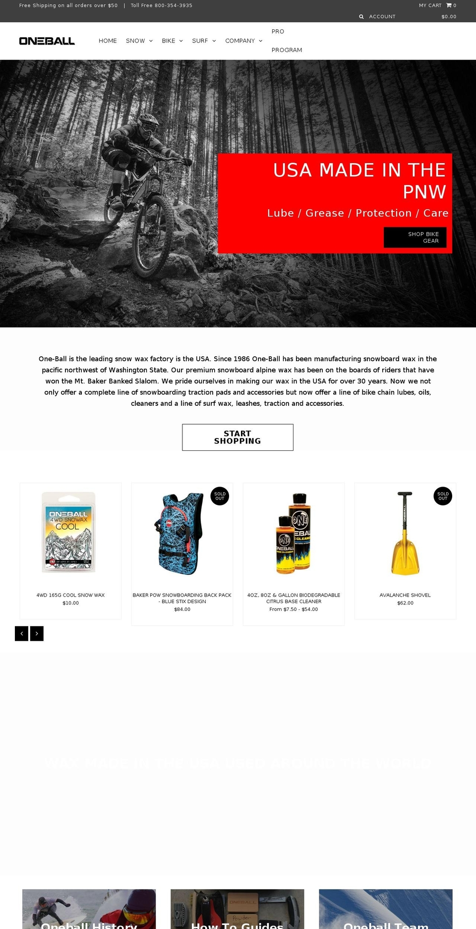 one-ball.com shopify website screenshot