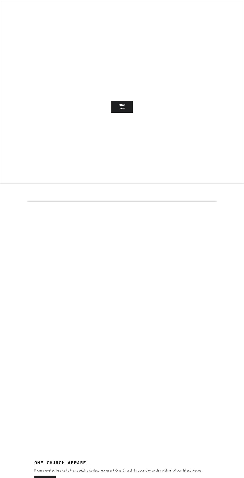 one-church-apparel.myshopify.com shopify website screenshot