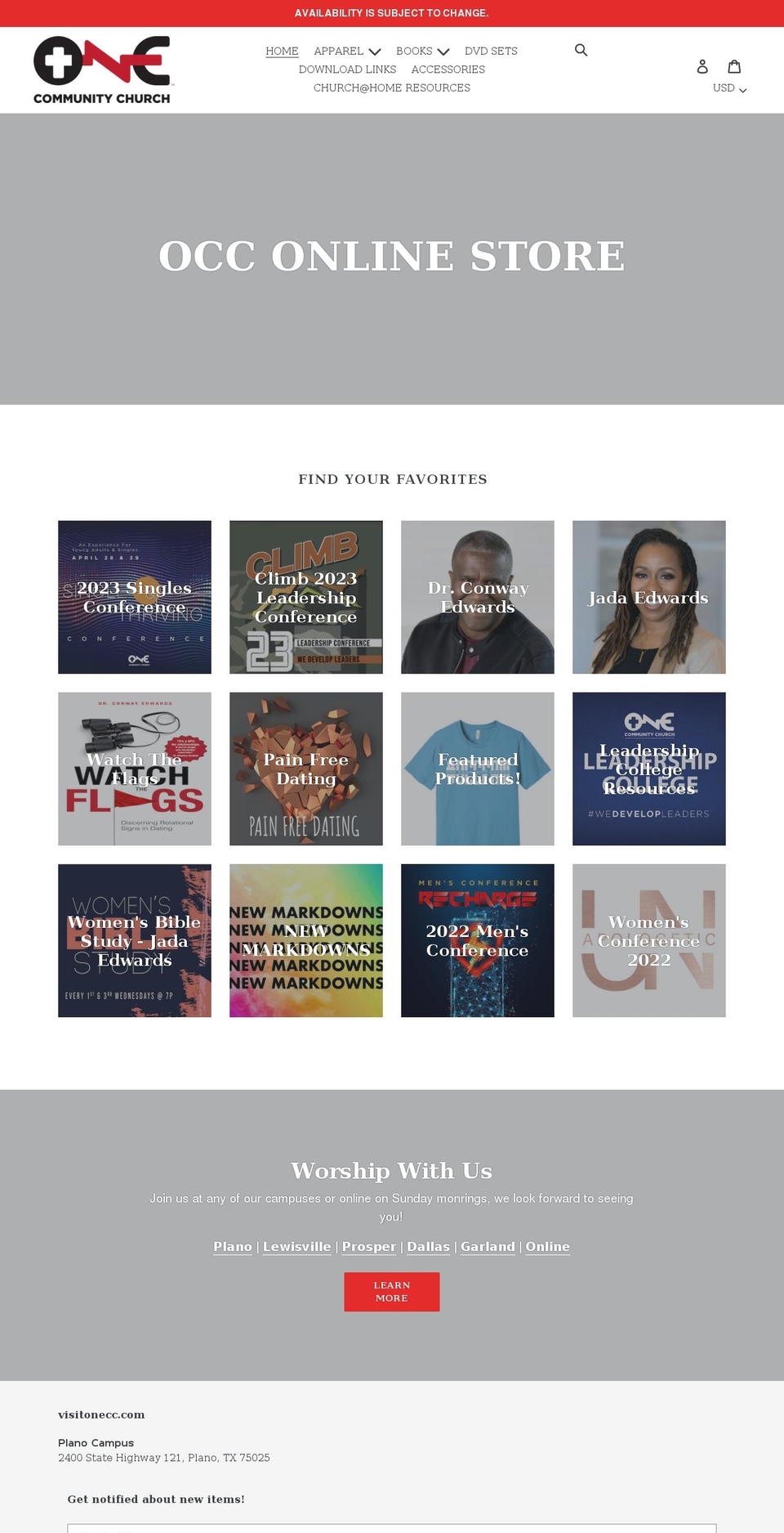 one-community-shop.myshopify.com shopify website screenshot