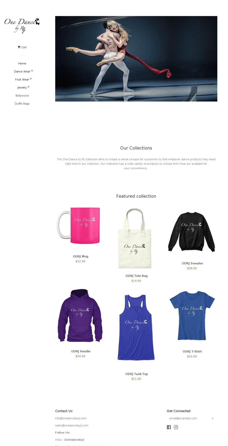 one-dance-by-rj.myshopify.com shopify website screenshot