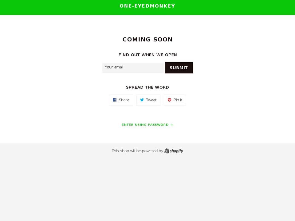 one-eyedmonkey.com — Shopify storefront screenshot