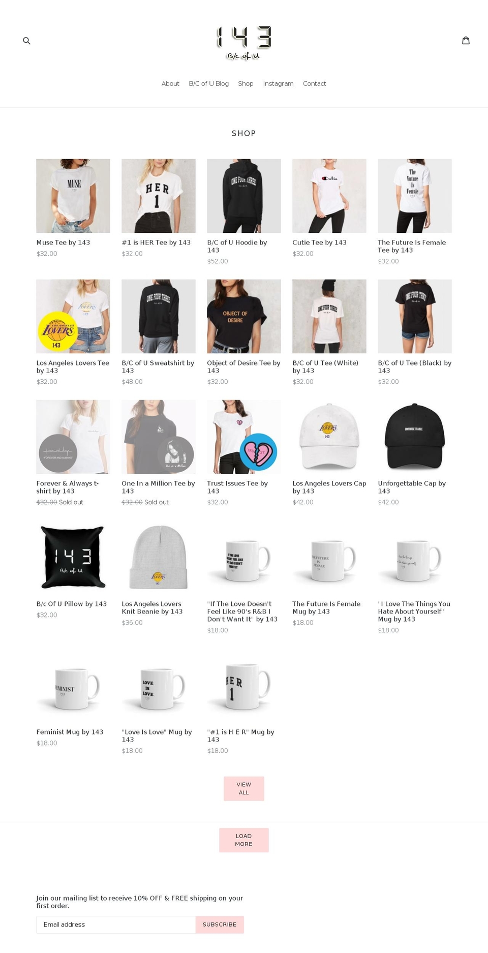 one-four-three.com shopify website screenshot