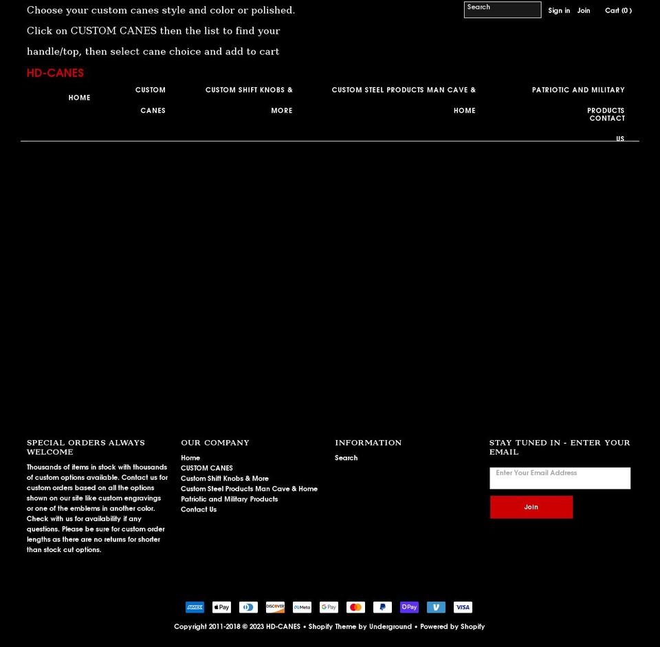 one-legger-cane-company.com shopify website screenshot