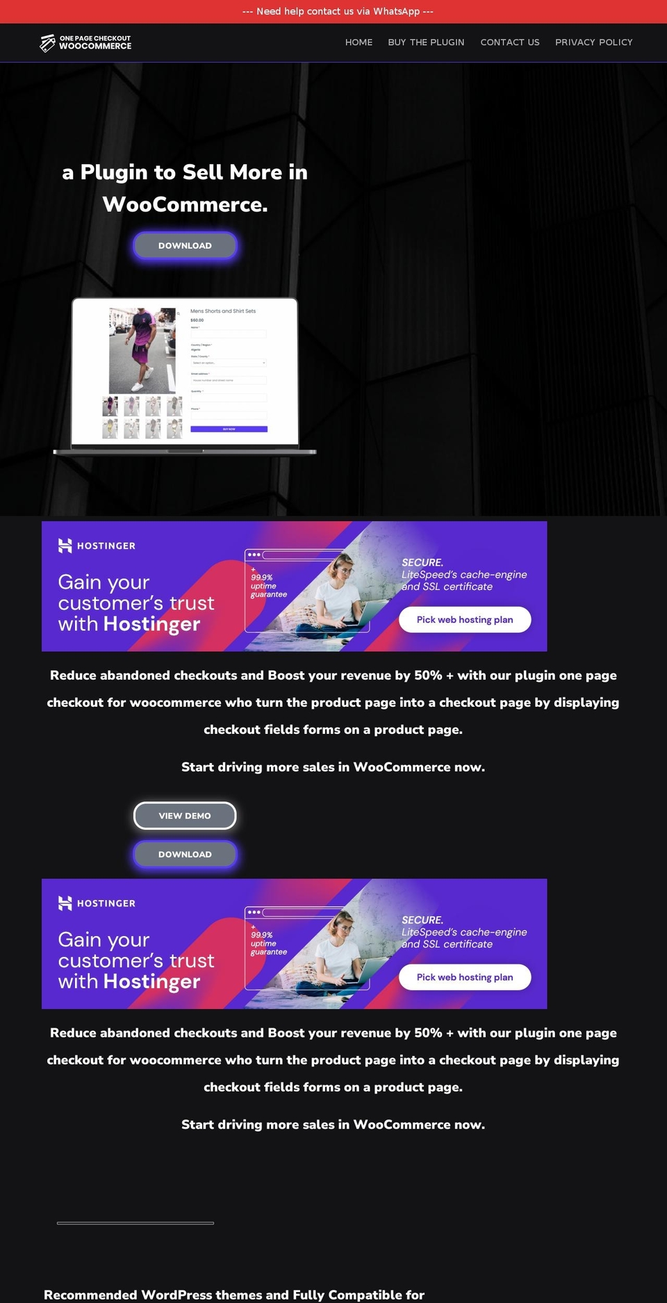 one-page-checkout.com shopify website screenshot
