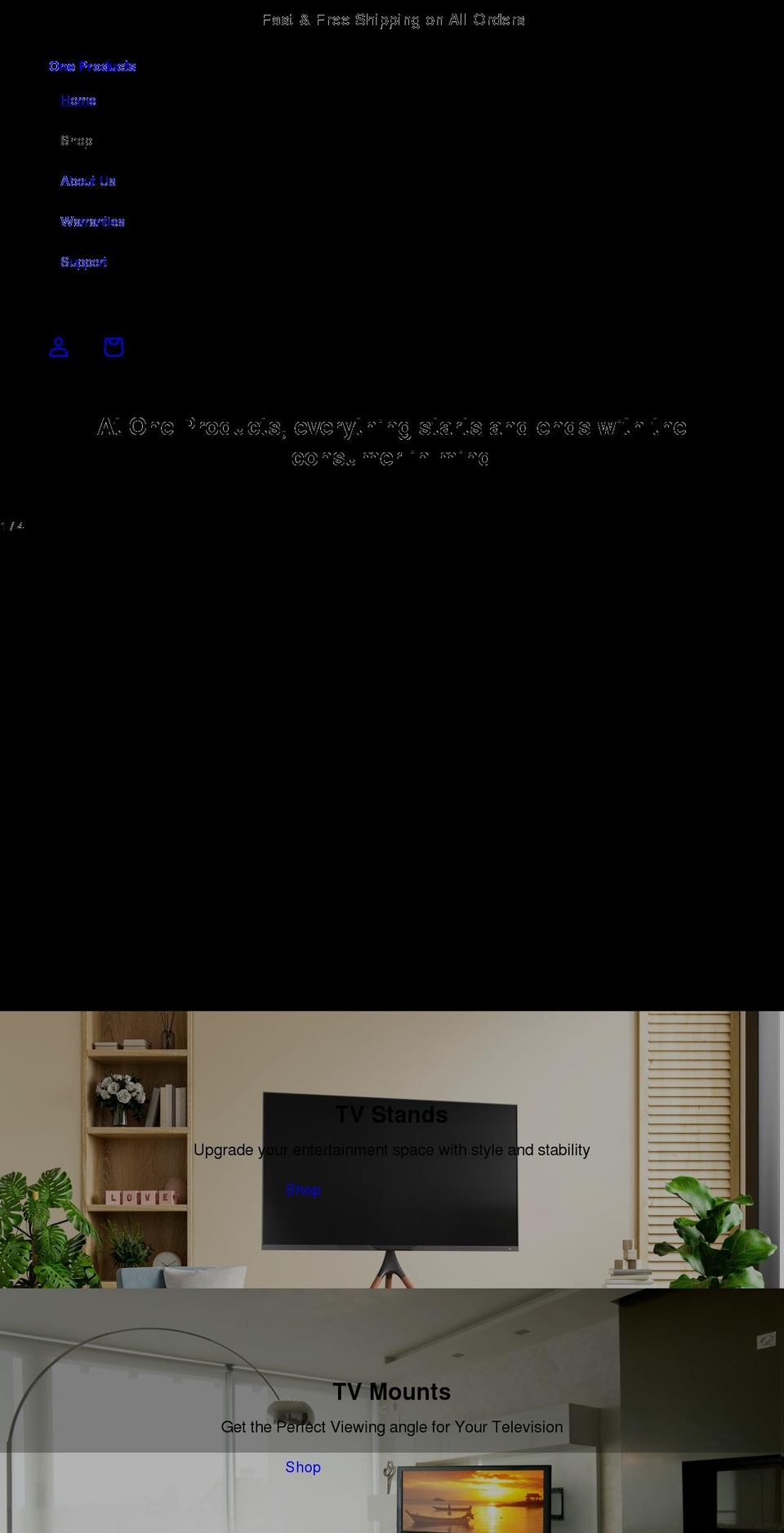 one-products.com shopify website screenshot
